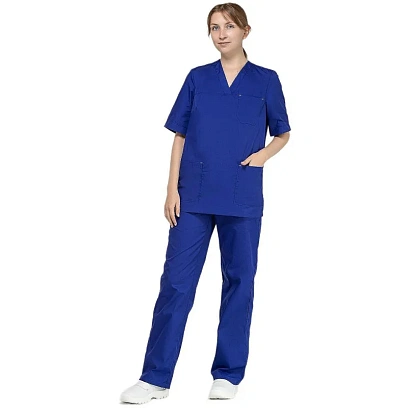 Костюм хирурга женский м05-КБР плюс васильковый (р 60-62) р 170-176
