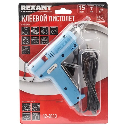 Пистолет клеевой 15 Вт 7 мм малый  REXANT (12-0113)