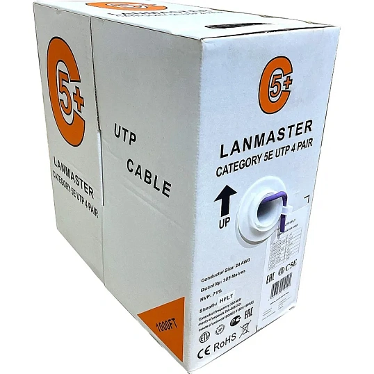 Кабель LANMASTER LAN-5EUTP-HFLT 4 пары Кат.5e 350 МГц LSZH нг(А)-HF 305 м