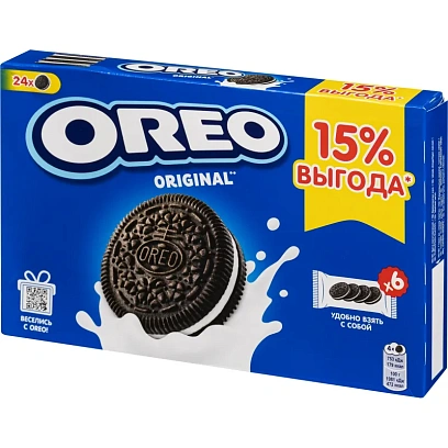 Печенье OREO с какао, ванильной начинкой, 228г