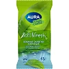 Салфетки влажные освежающие AURA TROPIC COCKTAIL  pocket-pack 15шт КК/110