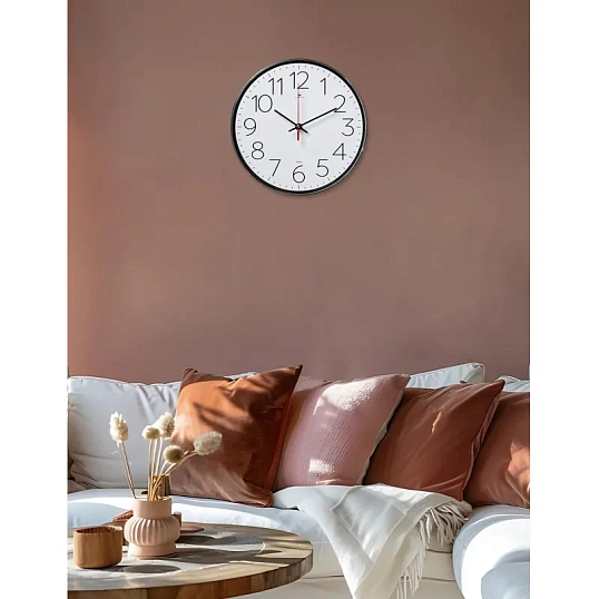 Часы настенные круг d=25см, основание черное Классика арт.2524-002