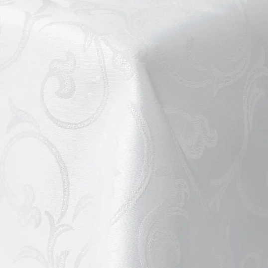 Скатерть Luscan Журавинка 145х180см (88%ПЭ, 12%хлопок) рис веточка, белый