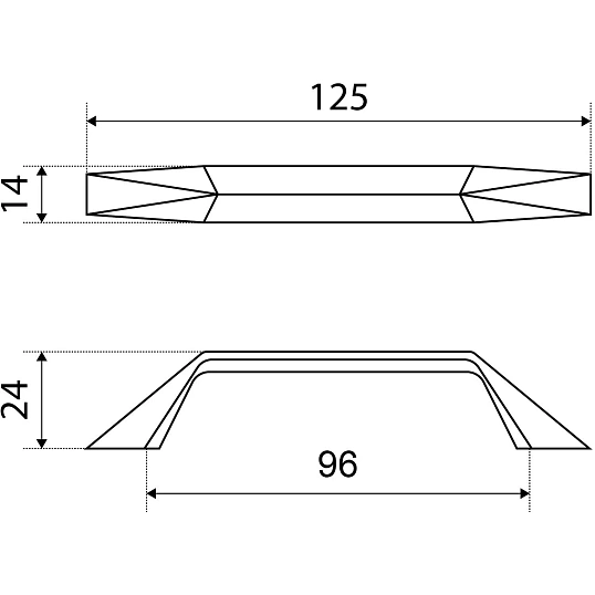 Ручка УЗК_скоба меб.StahlBuro A109-96 (16619) BL матовый черный 2шт/уп