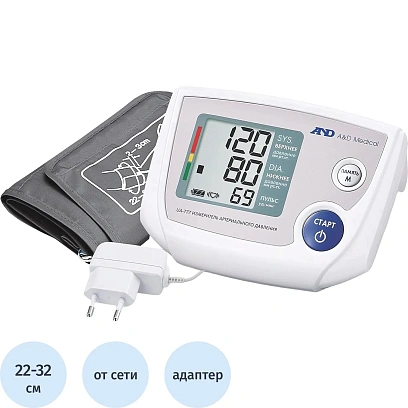 Тонометр AND UA-777 адаптер+стандартная манжета с поверкой