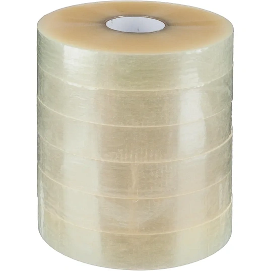 Клейкая лента упаковочная 48ммх990мх43мкм, прозрачная 6 шт/уп(белая втулка)