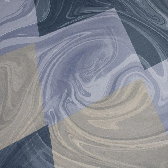 Постельное белье евро сатин (нав.70х70) м251.21.04SТрис.5844-1+5844а-1 Мави