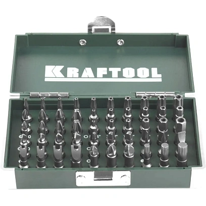 Набор бит KRAFTOOL X-Drive кованых, Cr-Mo, 50 предм, в боксе (26065-H50)
