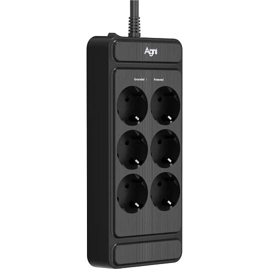 Сетевой фильтр AGNI 6р/5м,черный(TP-FS6E-5m-black)