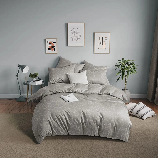 Постельное белье Евро  Бязь (нав.70х70-2шт),Cuties