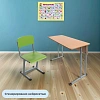 Парта MET_Комус Мебель стол ученический Школа 2-мес 3-7р.г.закр уг бук/сер