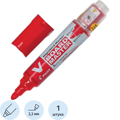 Маркер для белых досок PILOT WBMA-VBM-M-BG красный 1-3мм