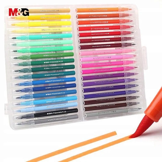 Фломастеры M&G, круглый корпус, смываемые, 36 цветов в наборе