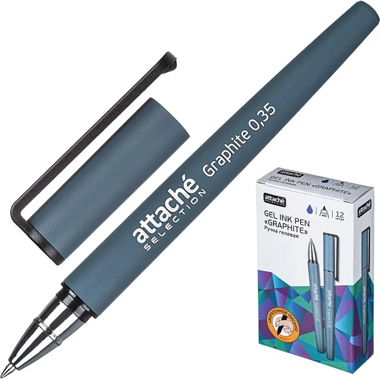 Ручка гелевая неавтомат. Attache Selection Graphite цвет чернил синий