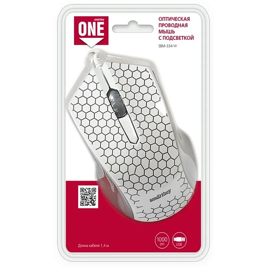 Мышь компьютерная Smartbuy ONE 334 белая (SBM-334-W)