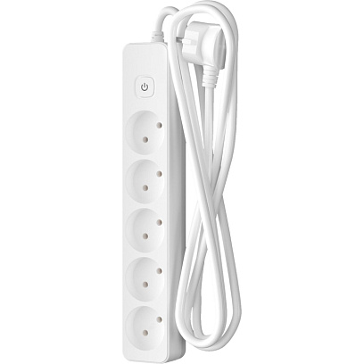 Удлинитель сетевой ФОТОН 10-25S, 2м, 5 розеток, 10А, с выкл., Белый