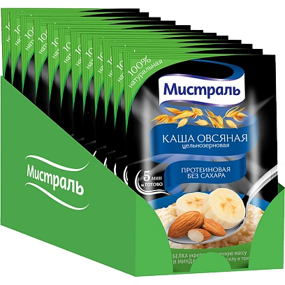 Каша овсяная Мистраль Протеиновая 40гx12шт/уп