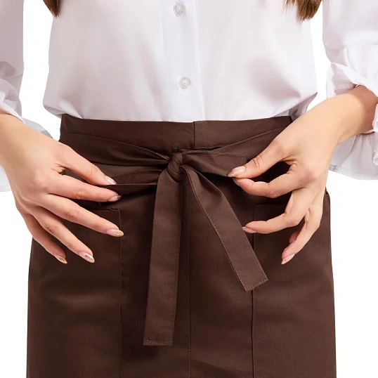 Фартук официанта универсальный коричневый (средний длинны)