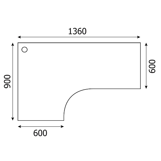 Стол SP Бюджет левый 2364 (402662) груша 1360