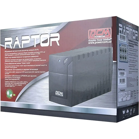 ИБП Powercom Raptor RPT-1000AP EURO, лин-инт., 1000ВА/600Вт,3 EURO, USB