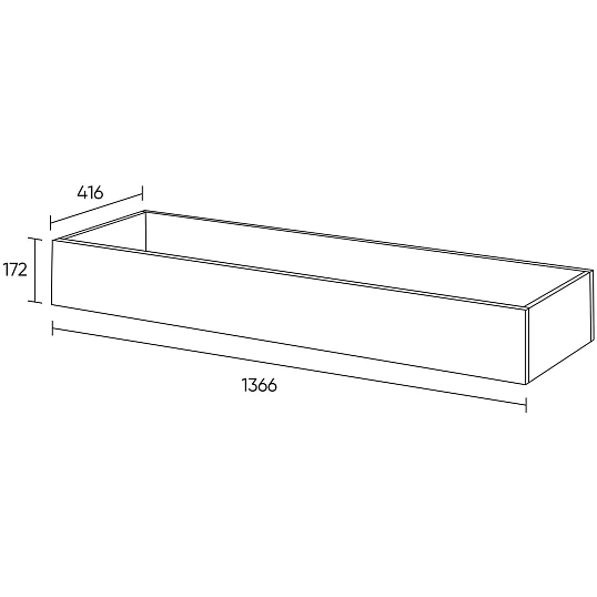 Топ K-loft ящик кашпо для тумбы 241H001 1370х416х752 графит