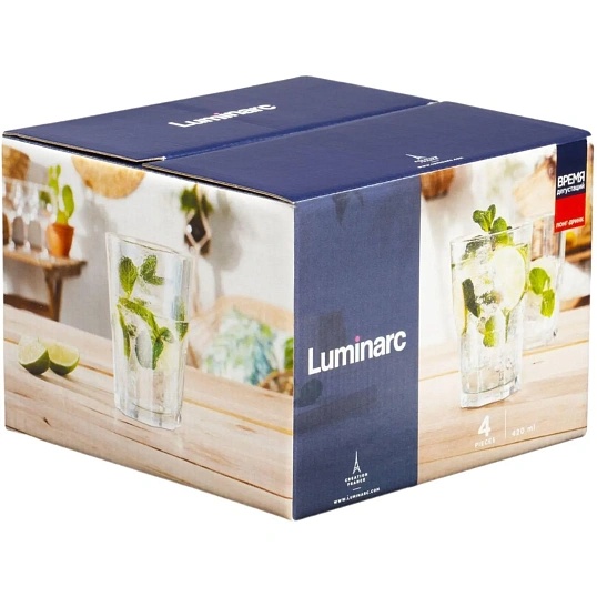 Набор стаканов ВРЕМЯ ДЕГУСТАЦИЙ ЛОНГ-ДРИНК 4шт 420мл (O0101)