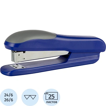 Степлер Attache Photon (№24/6-26/6) до 25 листов, пластик, синий