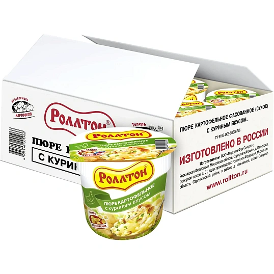 Картофельное пюре Роллтон куриное 24штx40г