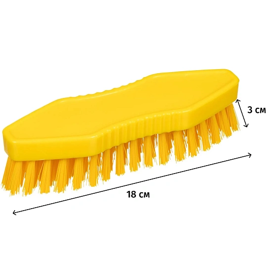 Щетка ручная скраб FBK 180х60мм жесткая желтая 15062-4