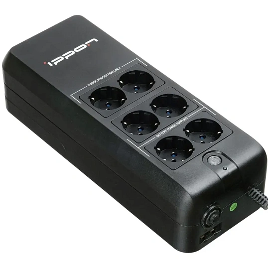ИБП Ippon Back Verso 600 300Вт/600ВА EURO(4+2) черный