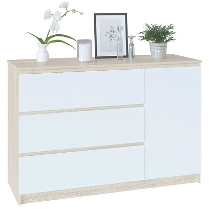 Комод Сокол Т-3р  Дуб сонома/белый