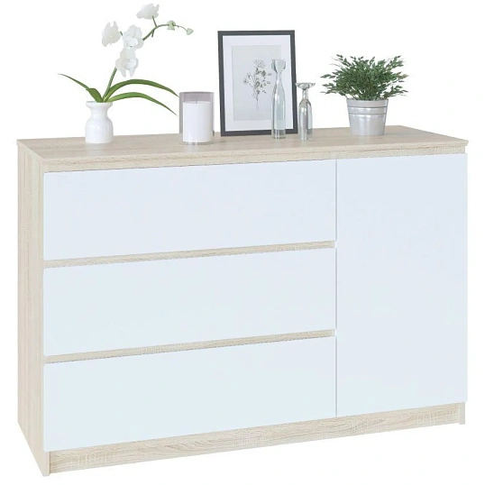 Комод Сокол Т-3р  Дуб сонома/белый