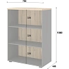 Стеллаж для документов низкий К-Loft 241H011 выс 1080 дуб натур./графит