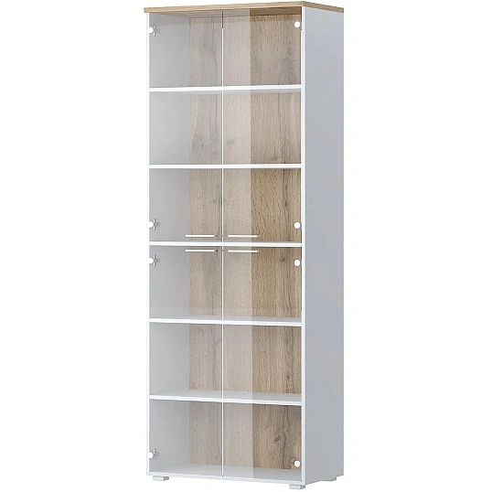 Двери стекл. Комус Мебель К-Loft 2шт. 241H007 764х4х1022 с белой ручкой