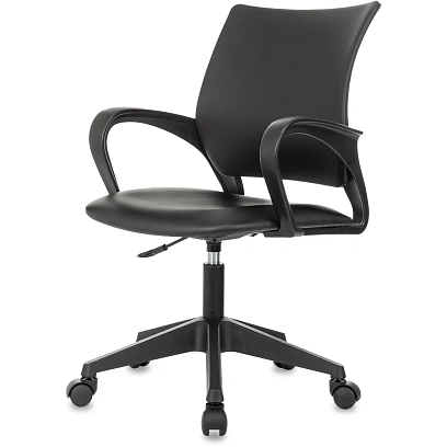 Кресло БР Комус Мебель Echair 396 LT, экокожа, черный, пластик