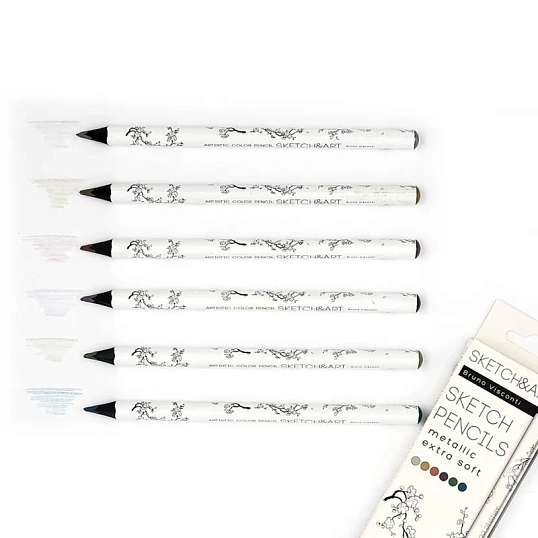 Карандаши цветные СКЕТЧ-КАРАН.SKETCH&ART,УТОЛЩ,4ММ,МЕТАЛЛИК,6 ЦВ,30-0118/01