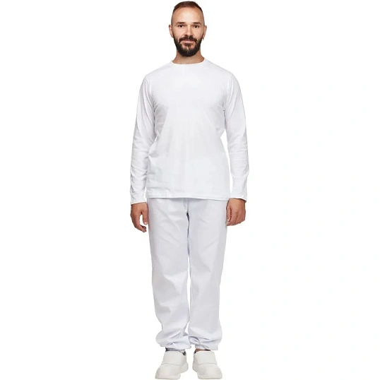 Футболка (160 г.) с длинным рукавом бел.(L)