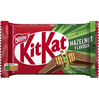 Шоколадный батончик KitKat молочный хрустящ вафлей со вкус фундука, 41,5г