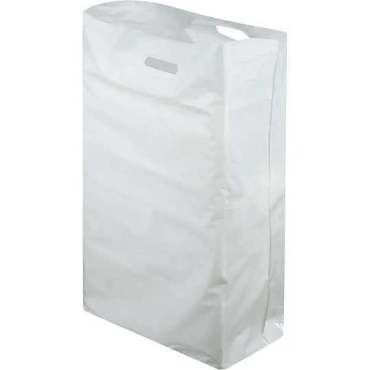 Пакет с вырубными ручками 30х40 см, 70 мкм, белый, 100 шт/уп