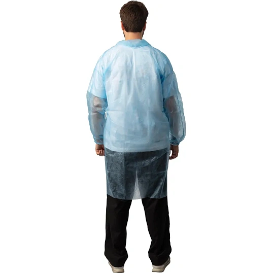 Халат н/с процед, рук.рез, на кнопках, XL, дл.110см, пл 17, голуб, 10шт/уп