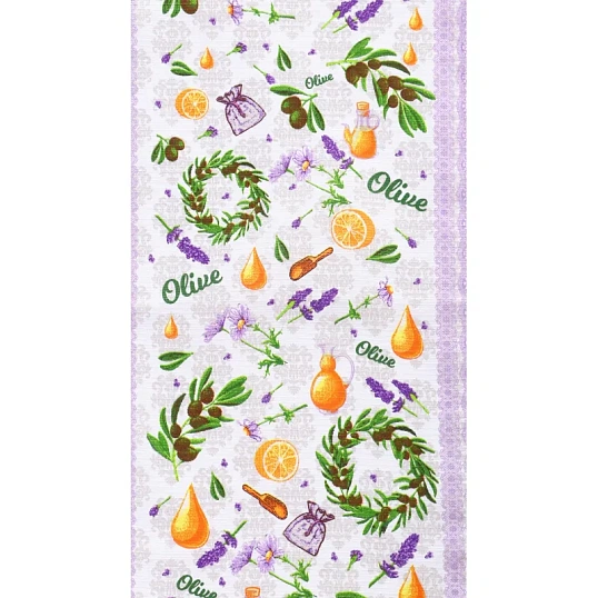 Полотенце кух. вафельное 35x60 160гр/м2, Лавандовое поле ассорти, 10 шт