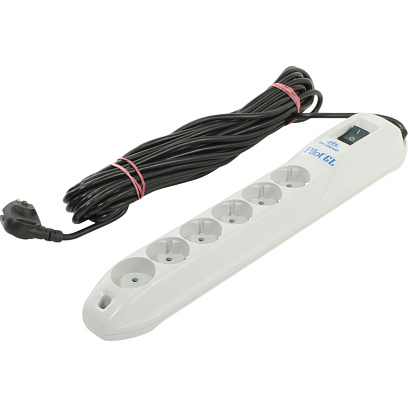 Сетевой фильтр PILOT GL (6р/10м/10А/серый)