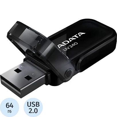 Флеш-память ADATA UV240, 64GB, AUV240-64G-RBK