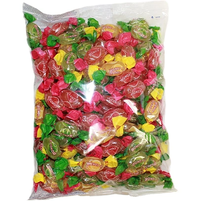 Леденцы с фруктовой начинкой ассорти с соком, 1кг РВК756