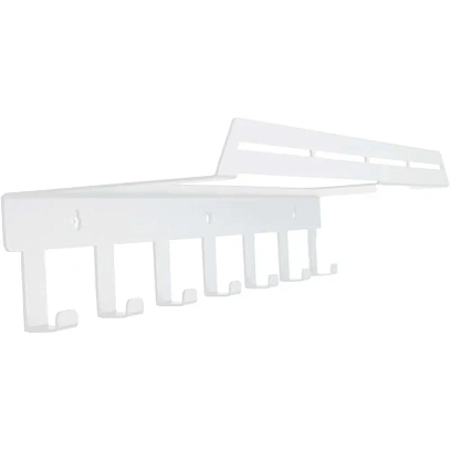 Полка РЭ_ д/полотенца с крючками LIRIA RR2051W, правая,белая (701456)