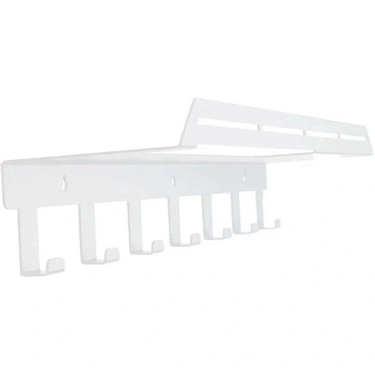 Полка РЭ_ д/полотенца с крючками LIRIA RR2051W, правая,белая (701456)