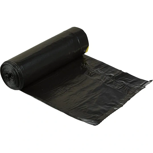 Мешки для мусора ПВД 60л 25мкм 10шт/рул черн 60х68см, Стандарт, с завязк