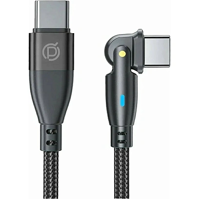Кабель PERO DC13 ULTIMATE PD Type-C to Type-C, поворотный 180, 60W,1m,Black