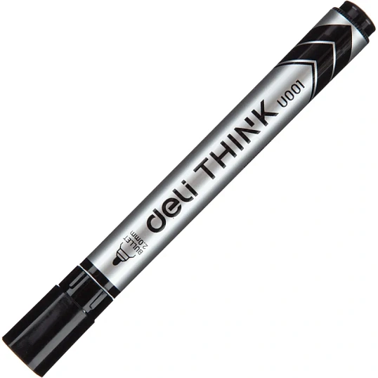 Маркер для белых досок Deli Think 2 мм черный кругл.нак.EU00120