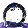 Патч-корд Cabeus PC-UTP-RJ45-Cat.6-3m-BK-LSZH U/UTP, кат6,2xRJ45/8p8c,черн